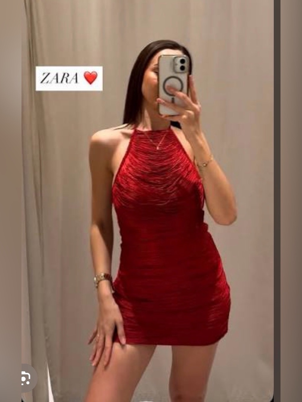 🔥🔥Zara Burgundy Ruched Halter Mini Dress